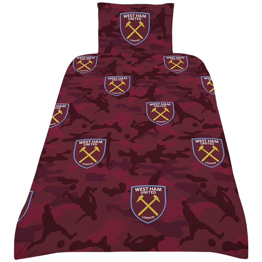 West Ham United FC Player Camo Single Duvet Set West Ham United FC Player Camo Single Duvet Set