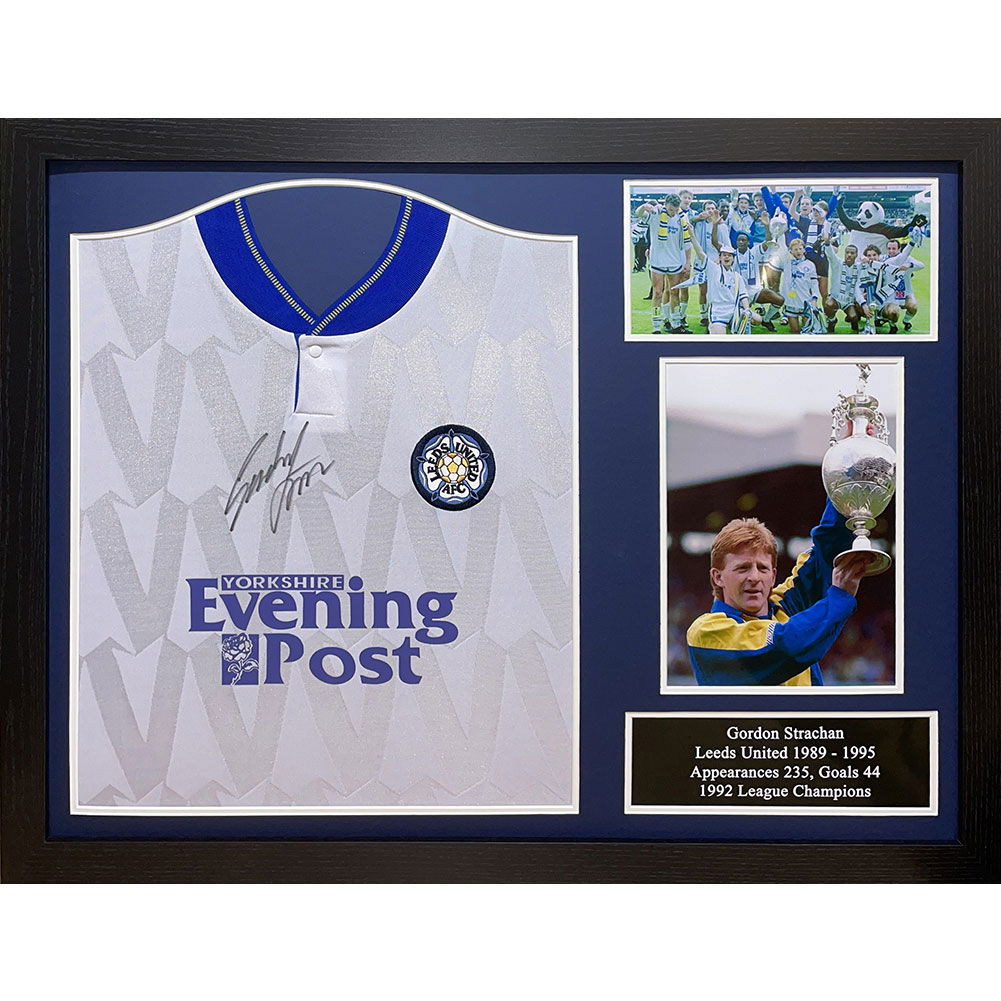 Leeds United FC 1992 Strachan Signed Shirt (Framed) Leeds United FC 1992 Strachan Signed Shirt (Framed)