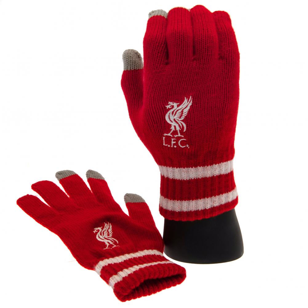 Liverpool FC Touchscreen Knitted Gloves Youths RD Liverpool FC Touchscreen Knitted Gloves Youths RD