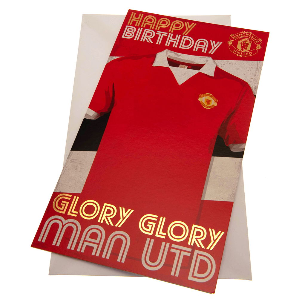 Manchester United FC Retro Shirt Birthday Card Manchester United FC Retro Shirt Birthday Card