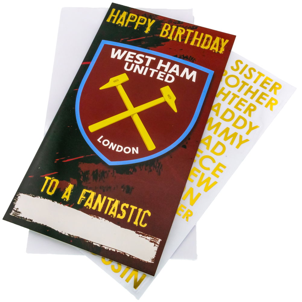 West Ham United FC Personalised Birthday Card West Ham United FC Personalised Birthday Card