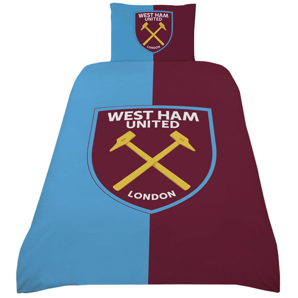 West Ham United FC Colour Split Single Duvet Set West Ham United FC Colour Split Single Duvet Set