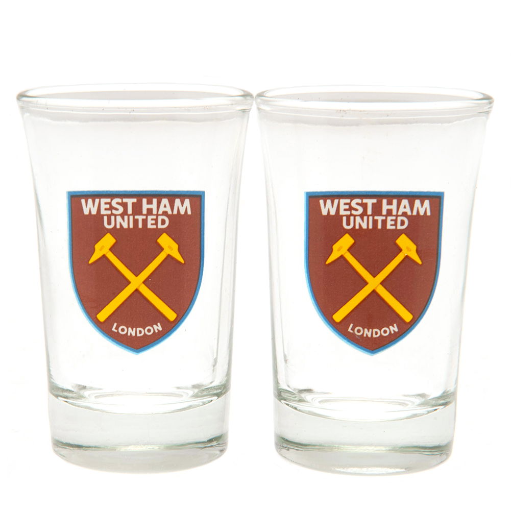West Ham United FC 2pk Shot Glass Set West Ham United FC 2pk Shot Glass Set
