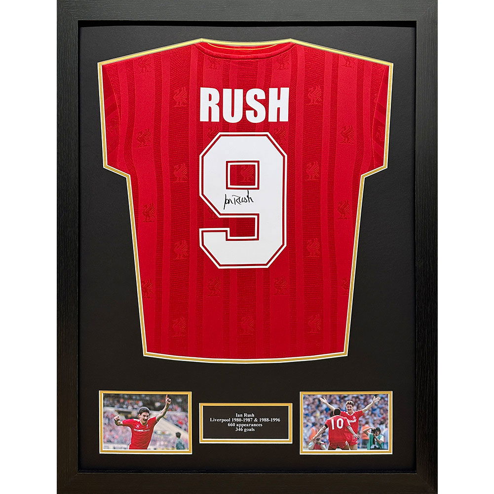 Liverpool FC 1986 Rush Signed Shirt (Framed) Liverpool FC 1986 Rush Signed Shirt (Framed)