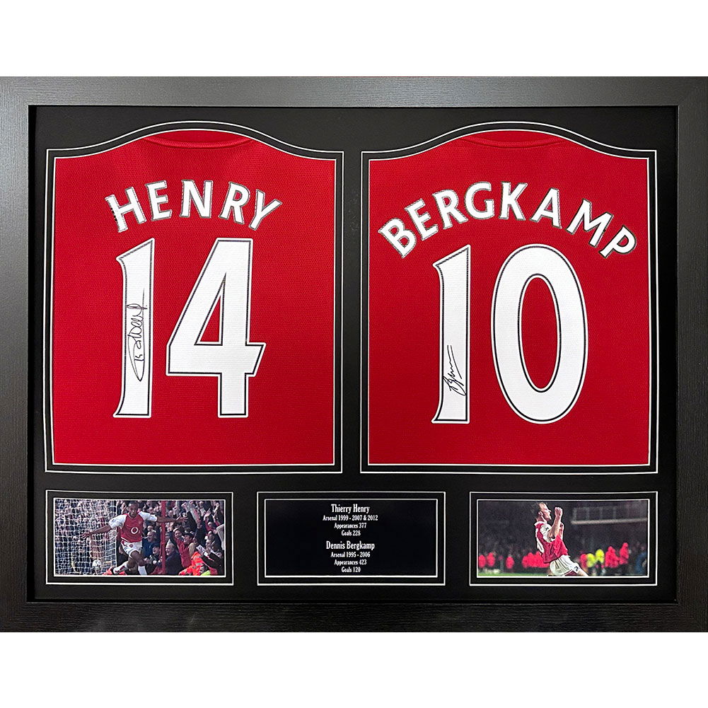 Arsenal FC Bergkamp & Henry Signed Shirts (Dual Framed) Arsenal FC Bergkamp & Henry Signed Shirts (Dual Framed)