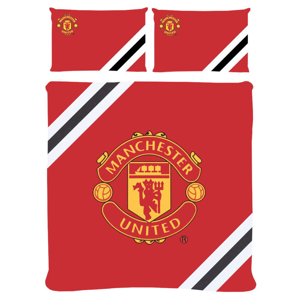 Manchester United FC Core Stripe Double Duvet Set Manchester United FC Core Stripe Double Duvet Set
