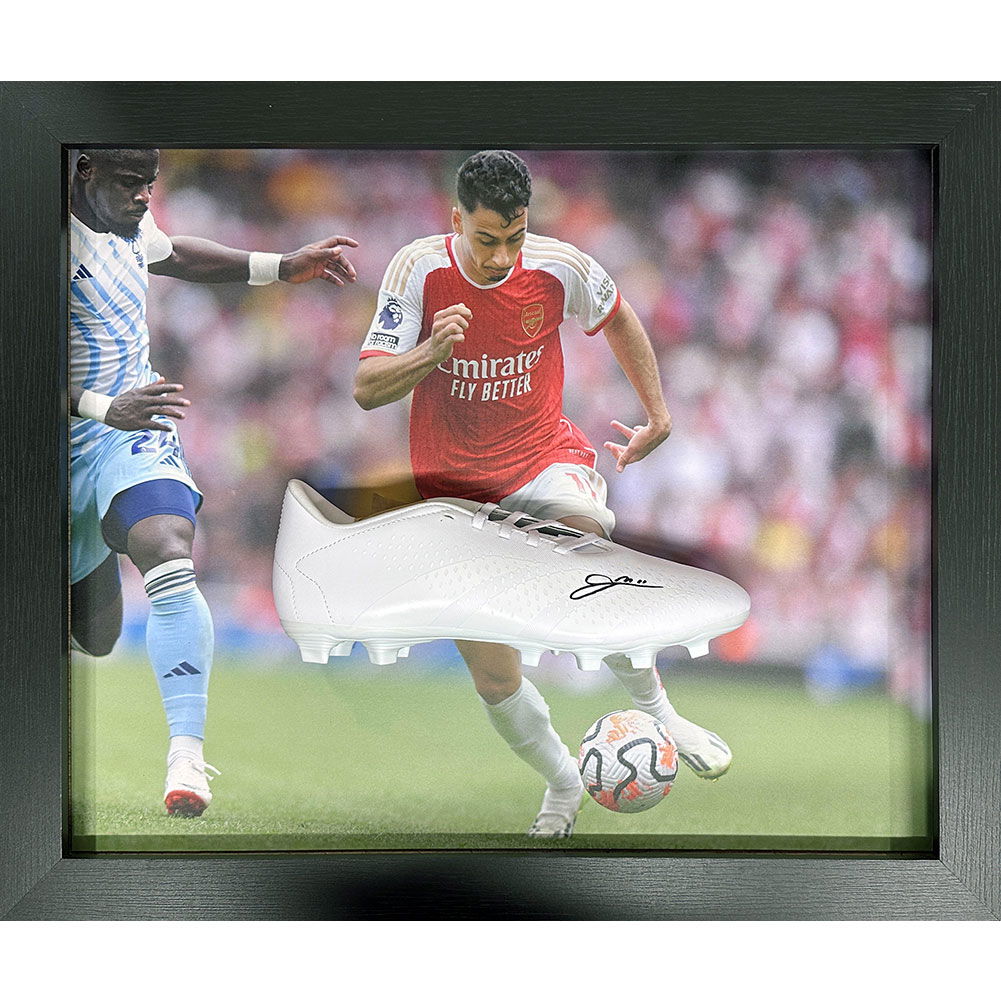 Arsenal FC Martinelli Signed Boot (Framed) Arsenal FC Martinelli Signed Boot (Framed)