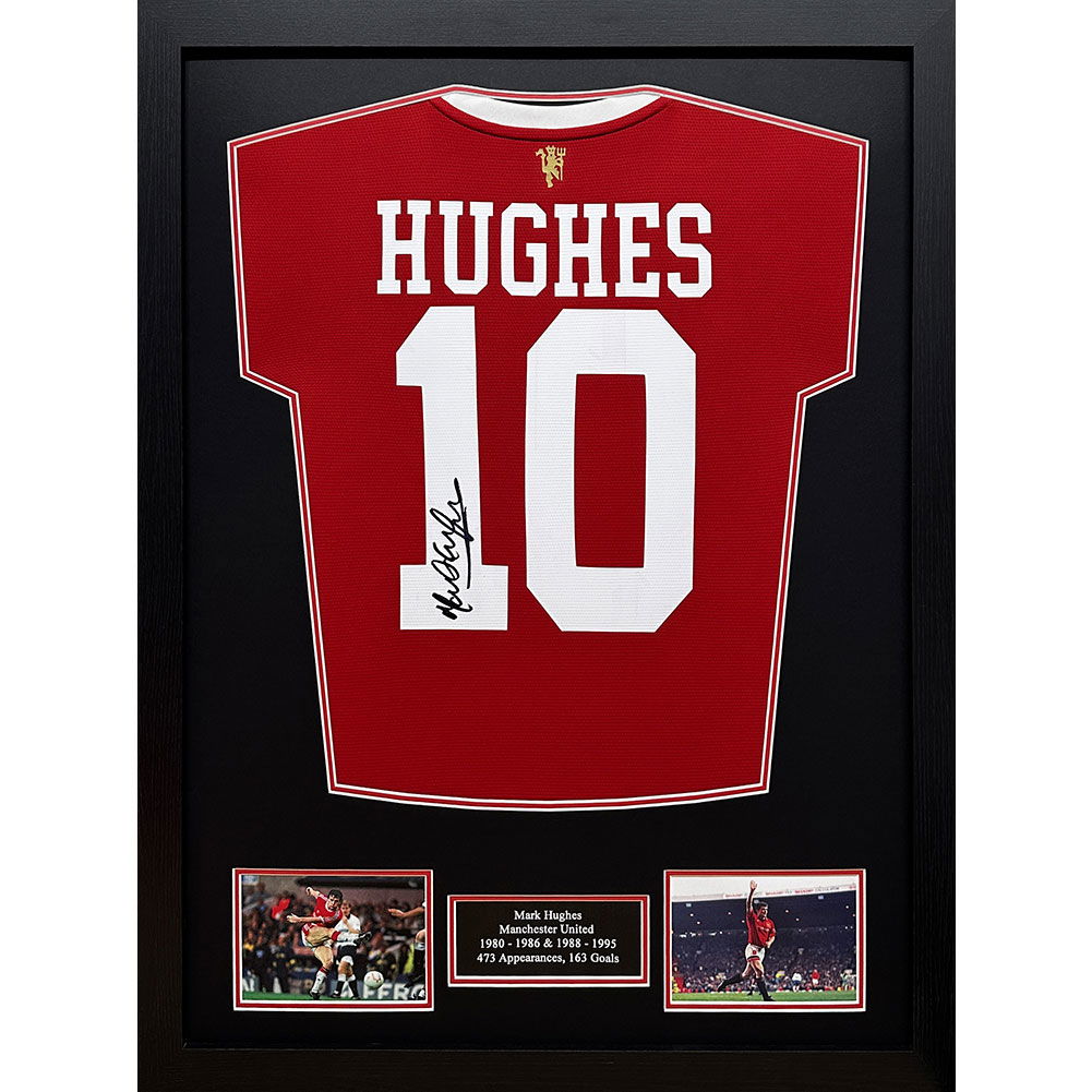 Manchester United FC 1985 Hughes Signed Shirt (Framed) Manchester United FC 1985 Hughes Signed Shirt (Framed)