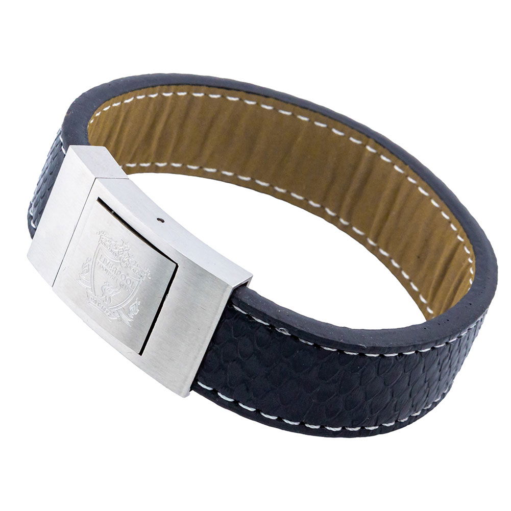 Liverpool FC Stitched Leather Bracelet Liverpool FC Stitched Leather Bracelet
