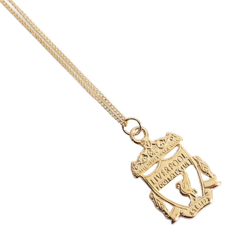 Liverpool FC 18ct Gold Plated on Silver Crest Pendant & Chain Liverpool FC 18ct Gold Plated on Silver Crest Pendant & Chain