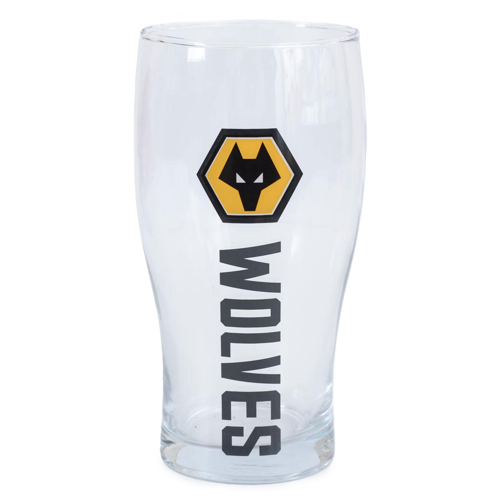 Wolverhampton Wanderers FC Tulip Pint Glass Wolverhampton Wanderers FC Tulip Pint Glass