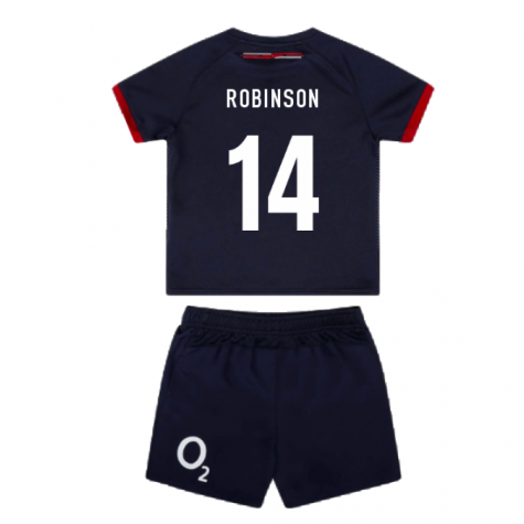2023-2024 England Rugby Alternate Replica Infant Kit (Robinson 14) 2023-2024 England Rugby Alternate Replica Infant Kit (Robinson 14)