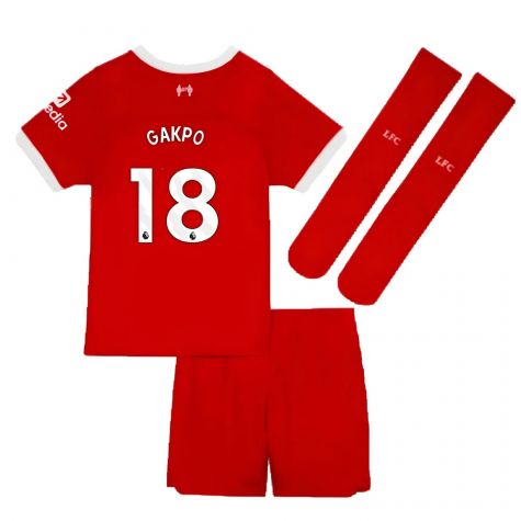 2023-2024 Liverpool Home Little Boys Mini Kit (Gakpo 18) 2023-2024 Liverpool Home Little Boys Mini Kit (Gakpo 18)