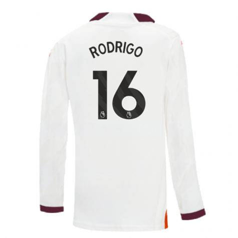 2023-2024 Man City Long Sleeve Away Shirt (Kids) (RODRIGO 16) 2023-2024 Man City Long Sleeve Away Shirt (Kids) (RODRIGO 16)
