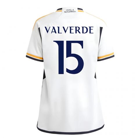 2023-2024 Real Madrid Home Shirt (Kids) (Valverde 15) 2023-2024 Real Madrid Home Shirt (Kids) (Valverde 15)
