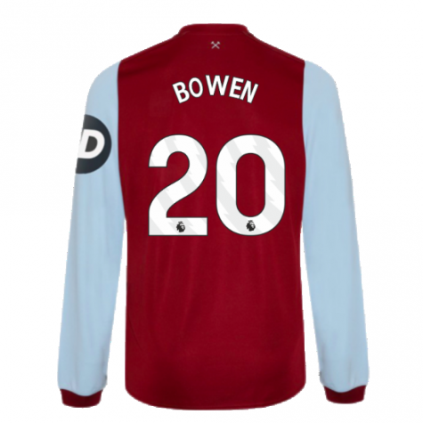 2023-2024 West Ham Long Sleeve Home Shirt (BOWEN 20) 2023-2024 West Ham Long Sleeve Home Shirt (BOWEN 20)