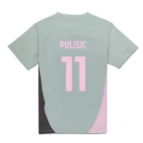2024-2025 AC Milan Training Shirt (Green Fog) - Kids (Pulisic 11) 2024-2025 AC Milan Training Shirt (Green Fog) - Kids (Pulisic 11)