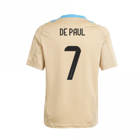 2024-2025 Argentina Training Jersey (Hazy Beige) (DE PAUL 7) 2024-2025 Argentina Training Jersey (Hazy Beige) (DE PAUL 7)