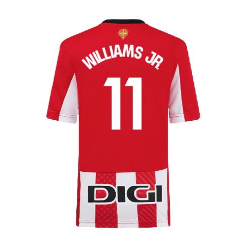 2024-2025 Athletic Bilbao Home Shirt (Kids) (Williams JR. 11) 2024-2025 Athletic Bilbao Home Shirt (Kids) (Williams JR. 11)