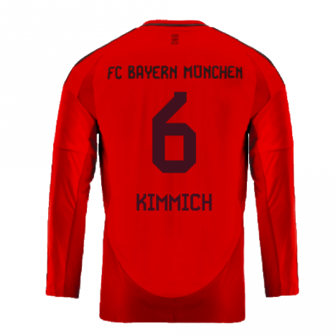2024-2025 Bayern Munich Long Sleeve Home Shirt (Kids) (Kimmich 6) 2024-2025 Bayern Munich Long Sleeve Home Shirt (Kids) (Kimmich 6)