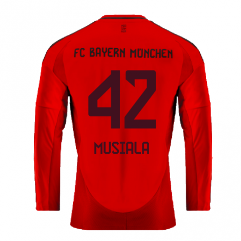 2024-2025 Bayern Munich Long Sleeve Home Shirt (Musiala 42) 2024-2025 Bayern Munich Long Sleeve Home Shirt (Musiala 42)