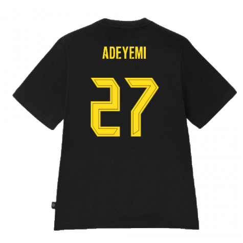 2024-2025 Borussia Dortmund ESS Tee (Black) (Adeyemi 27) 2024-2025 Borussia Dortmund ESS Tee (Black) (Adeyemi 27)