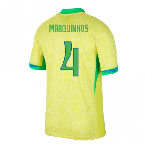 2024-2025 Brazil Home Shirt (Marquinhos 4) 2024-2025 Brazil Home Shirt (Marquinhos 4)