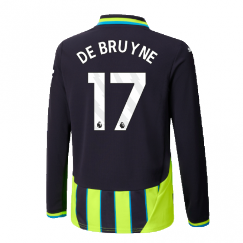 2024-2025 Man City Away Long Sleeve Shirt (Kids) (De Bruyne 17) 2024-2025 Man City Away Long Sleeve Shirt (Kids) (De Bruyne 17)