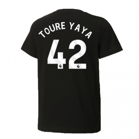 2024-2025 Man City ftblCulture Tee (Black) - Kids (Toure Yaya 42) 2024-2025 Man City ftblCulture Tee (Black) - Kids (Toure Yaya 42)