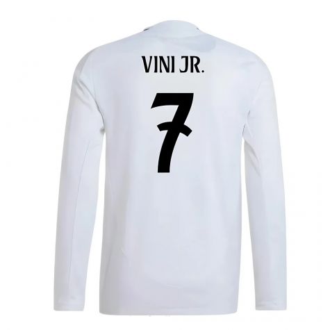 2024-2025 Real Madrid Authentic Long Sleeve Home Shirt (Vini Jr. 7) 2024-2025 Real Madrid Authentic Long Sleeve Home Shirt (Vini Jr. 7)