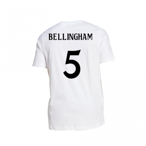 2024-2025 Real Madrid DNA Graphic Tee (White) (Bellingham 5) 2024-2025 Real Madrid DNA Graphic Tee (White) (Bellingham 5)