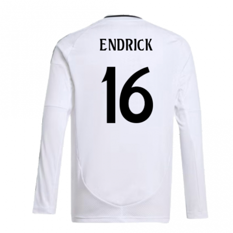 2024-2025 Real Madrid Long Sleeve Home Shirt (Kids) (Endrick 16) 2024-2025 Real Madrid Long Sleeve Home Shirt (Kids) (Endrick 16)