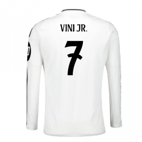 2024-2025 Real Madrid Long Sleeve Home Shirt (Vini Jr. 7) 2024-2025 Real Madrid Long Sleeve Home Shirt (Vini Jr. 7)