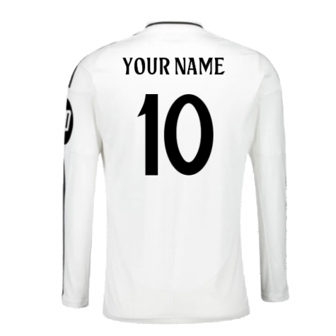 2024-2025 Real Madrid Long Sleeve Home Shirt (Your Name) 2024-2025 Real Madrid Long Sleeve Home Shirt (Your Name)