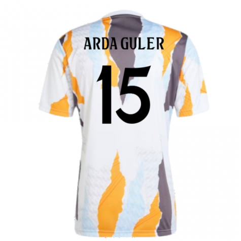 2024-2025 Real Madrid Pre-Match Shirt (White/Crew Orange) (Arda Guler 15) 2024-2025 Real Madrid Pre-Match Shirt (White/Crew Orange) (Arda Guler 15)