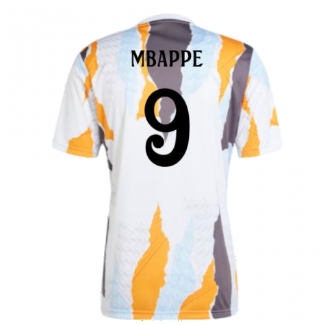 2024-2025 Real Madrid Pre-Match Shirt (White/Crew Orange) (Mbappe 9) 2024-2025 Real Madrid Pre-Match Shirt (White/Crew Orange) (Mbappe 9)