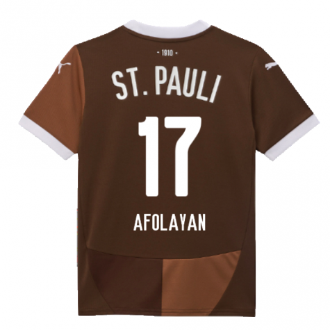 2024-2025 St Pauli Home Shirt (Kids) (Afolayan 17) 2024-2025 St Pauli Home Shirt (Kids) (Afolayan 17)