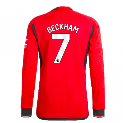 2023-2024 Man Utd Long Sleeve Home Shirt (Beckham 7) 2023-2024 Man Utd Long Sleeve Home Shirt (Beckham 7)