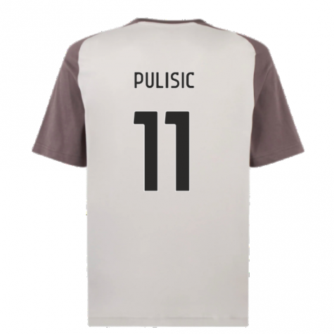 2023-2024 AC Milan Casuals Tee (Light Grey) (Pulisic 11) 2023-2024 AC Milan Casuals Tee (Light Grey) (Pulisic 11)