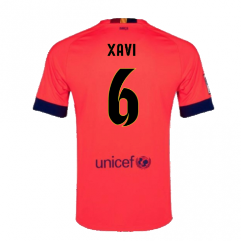 Barcelona 2014-15 Away Shirt ((Excellent) L) (Xavi 6) Barcelona 2014-15 Away Shirt ((Excellent) L) (Xavi 6)