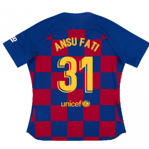 Barcelona 2019-20 Womens Home Shirt (Vaporkit) ((Excellent) S) (Ansu Fati 31) Barcelona 2019-20 Womens Home Shirt (Vaporkit) ((Excellent) S) (Ansu Fati 31)