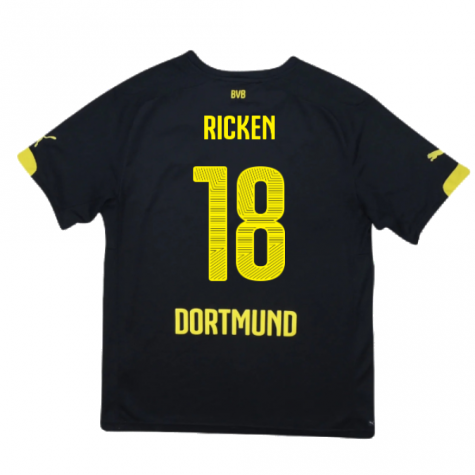Borussia Dortmund 2014-16 Away Shirt ((Excellent) S) (Ricken 18) Borussia Dortmund 2014-16 Away Shirt ((Excellent) S) (Ricken 18)