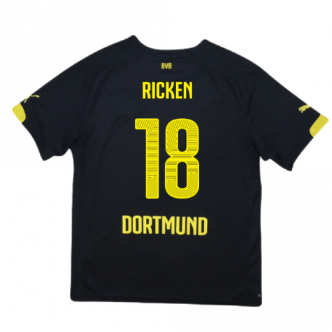 Borussia Dortmund 2014-16 Away Shirt ((Very Good) S) (Ricken 18) Borussia Dortmund 2014-16 Away Shirt ((Very Good) S) (Ricken 18)