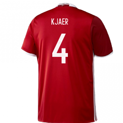 Denmark 2016-17 Home Shirt ((Excellent) 3XL) (Kjaer 4) Denmark 2016-17 Home Shirt ((Excellent) 3XL) (Kjaer 4)