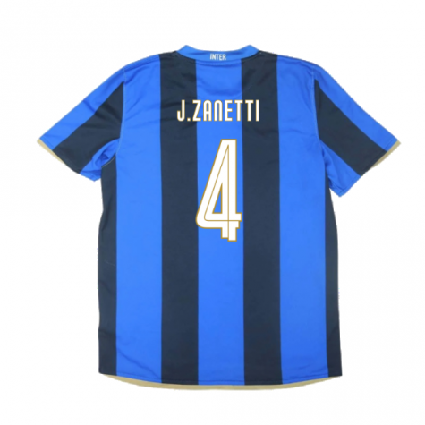 Inter Milan 2008-09 Home Shirt ((Excellent) S) (J.Zanetti 4) Inter Milan 2008-09 Home Shirt ((Excellent) S) (J.Zanetti 4)