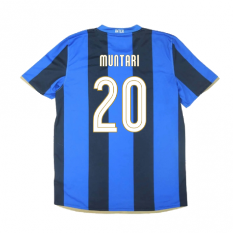Inter Milan 2008-09 Home Shirt ((Excellent) S) (Muntari 20) Inter Milan 2008-09 Home Shirt ((Excellent) S) (Muntari 20)