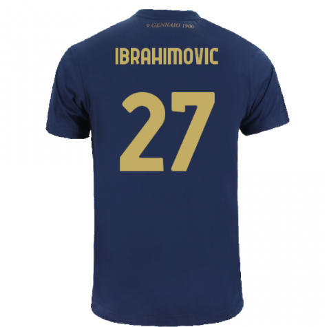 Lazio 125th Anniversary Cotton Tee (Navy) (Ibrahimovic 27) Lazio 125th Anniversary Cotton Tee (Navy) (Ibrahimovic 27)