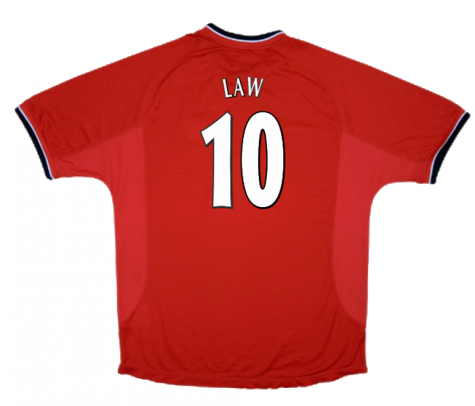 Manchester United 2000-02 Home Shirt ((Excellent) XXL) (Law 10) Manchester United 2000-02 Home Shirt ((Excellent) XXL) (Law 10)