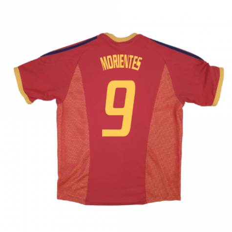 Spain 2002-04 Home Shirt ((Good) XL) (Morientes 9) Spain 2002-04 Home Shirt ((Good) XL) (Morientes 9)