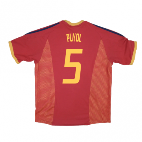 Spain 2002-04 Home Shirt ((Good) XL) (Puyol 5) Spain 2002-04 Home Shirt ((Good) XL) (Puyol 5)
